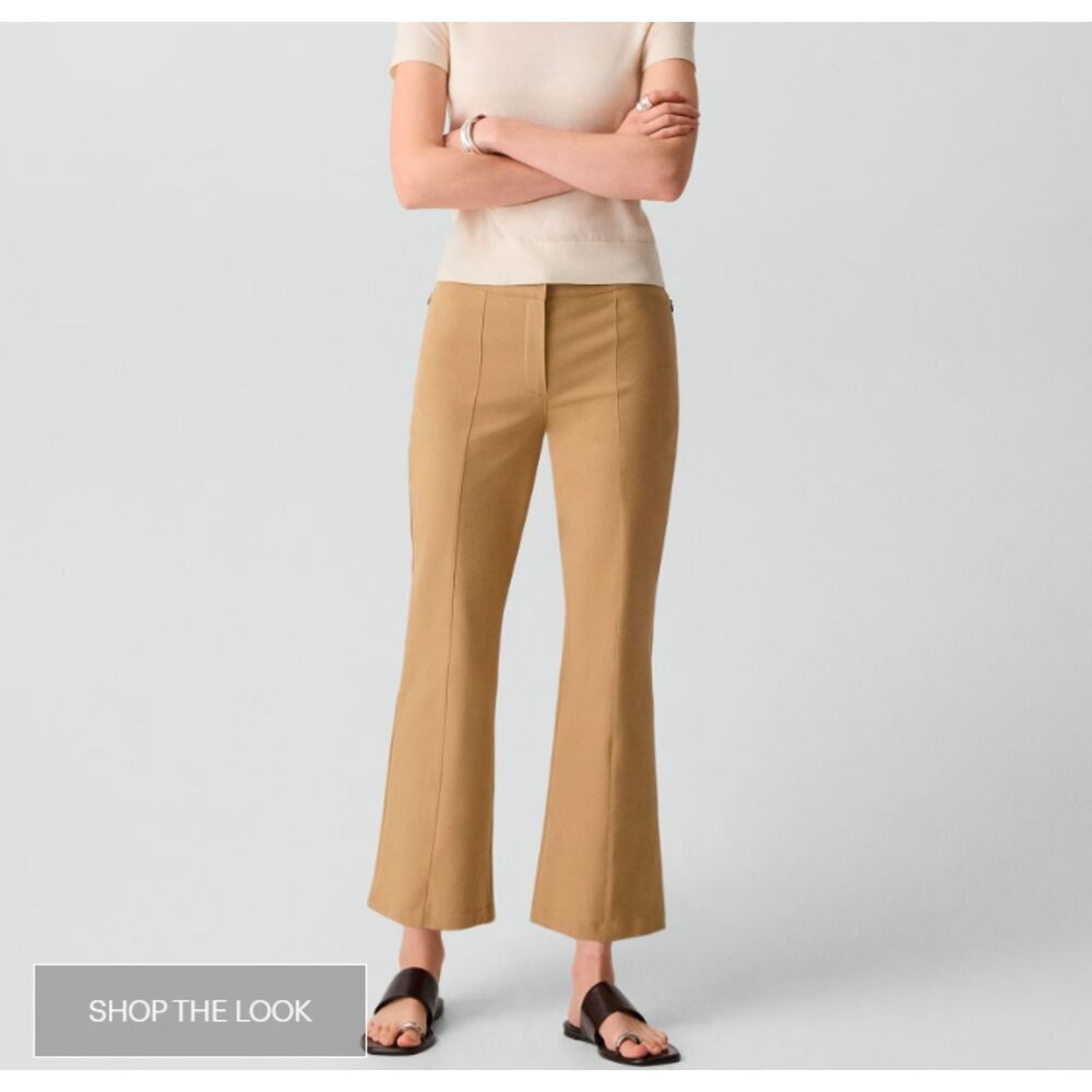 Theory Women's Seamed kick Pant Bright Khaki Pants Sz 00  NWT 265